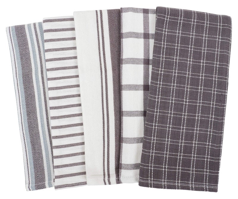 KAF Home Assorted Flat Kitchen Towels |100% Cotton - 18 x 28 inches | Ultra Absorbent Soft Dish Towels | Perfect for Cooking, Cleaning, and Drying Hands (Gray, 18 x 28-10 Pack) - Image 2